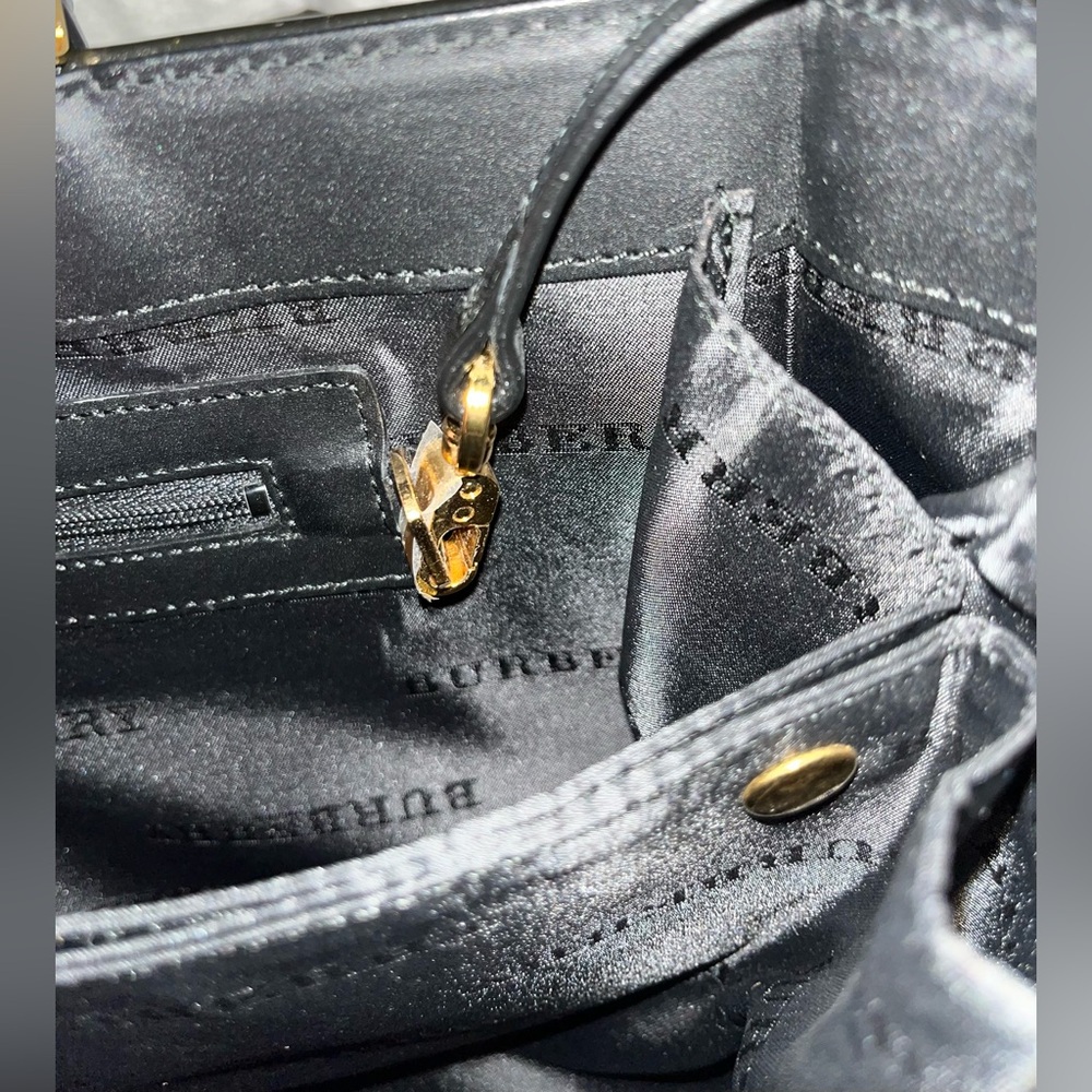 Burberry Handtasche Wolle Beige Authentic Tweed Tote and Pouch Set with Dust Bag - Picture 12 of 16